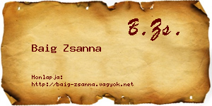 Baig Zsanna névjegykártya